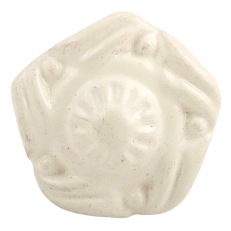 Cream Flower Metal Knobs